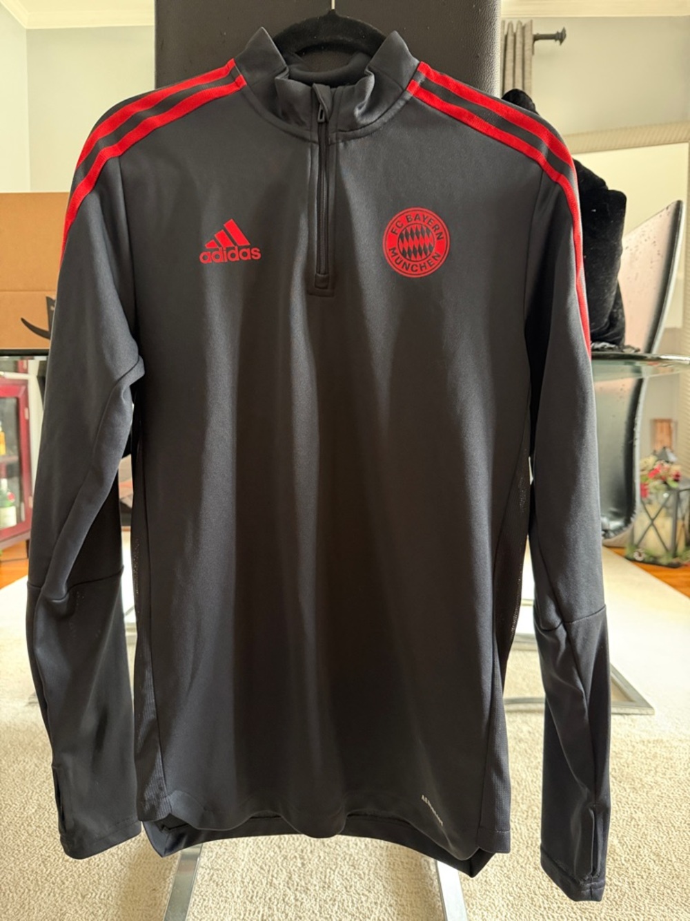 adidas Black and Red FC Bayern Training Top